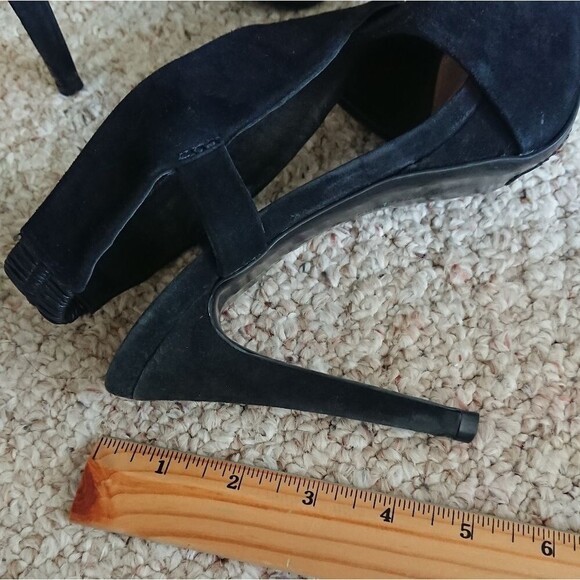 Diane von Furstenburg Platform Black Suede Strappy Slingback size 6.5 - Picture 10 of 12